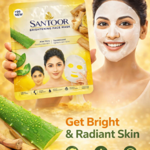 Santoor brightening face mask sheet pack of 4