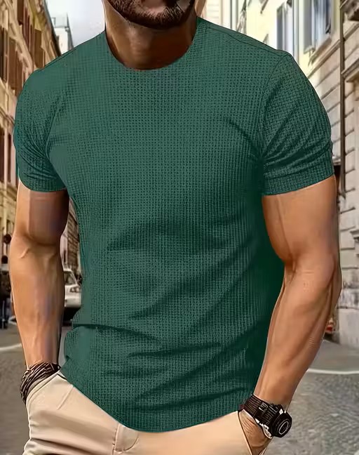 Men's Oversized Waffle Knit T-Shirt Combo Pack of 2