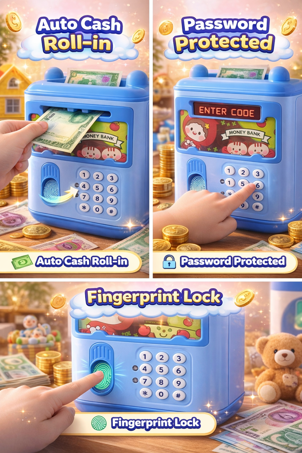 5-in-1 Smart Electronic Money Bank for Kids