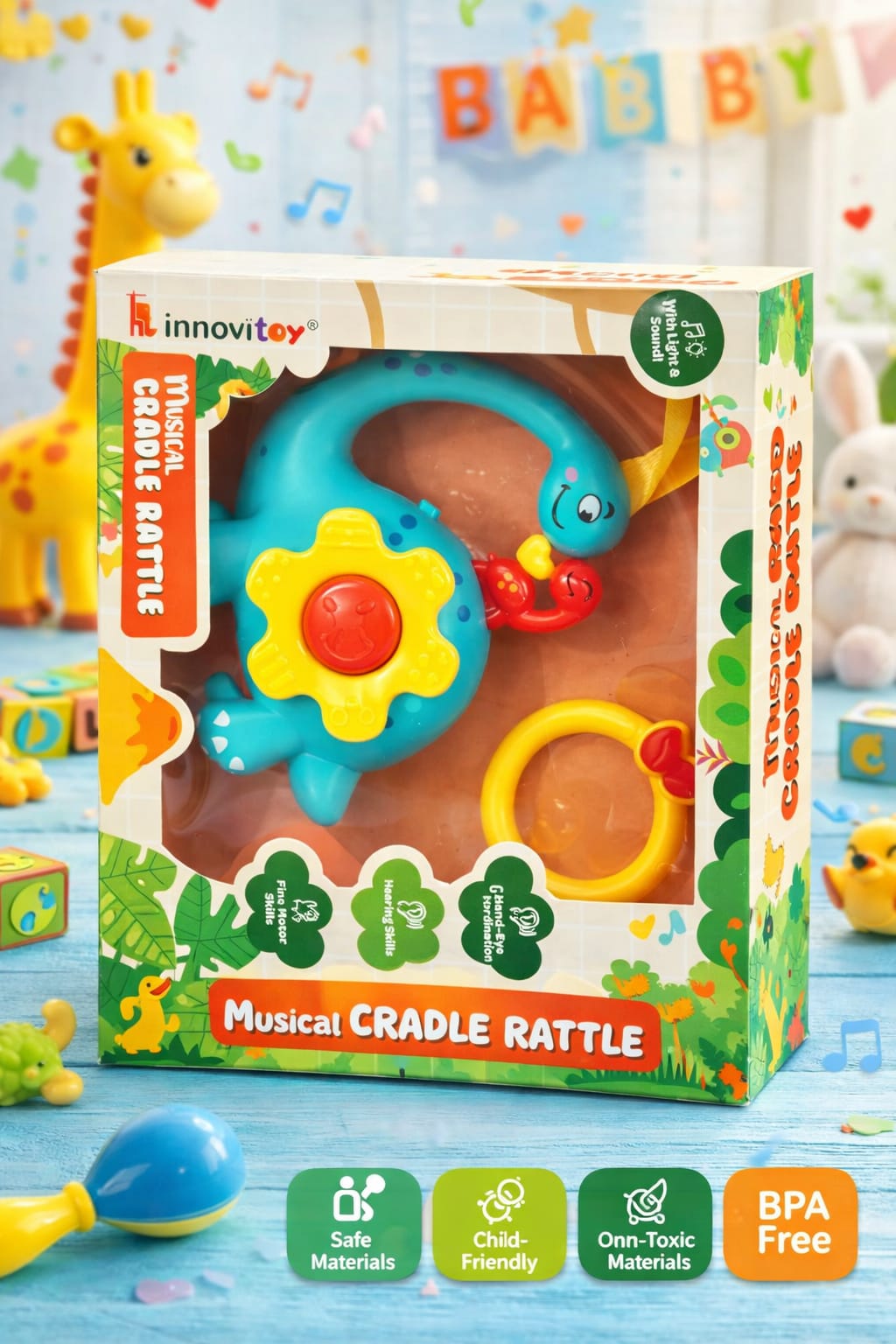 Incarnation Colorful Cradle Rattle Toy for Baby(PACK OF 1)