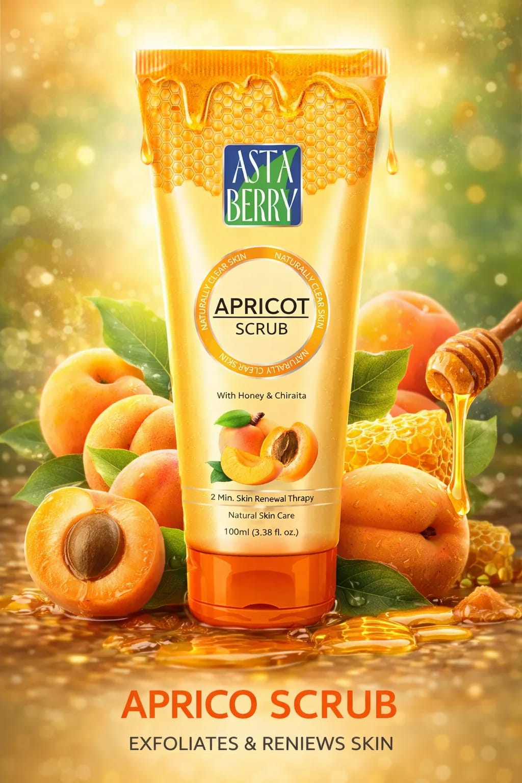 Astaberry Apricot Scrub With Honey & chiraita(PACK OF 1|)