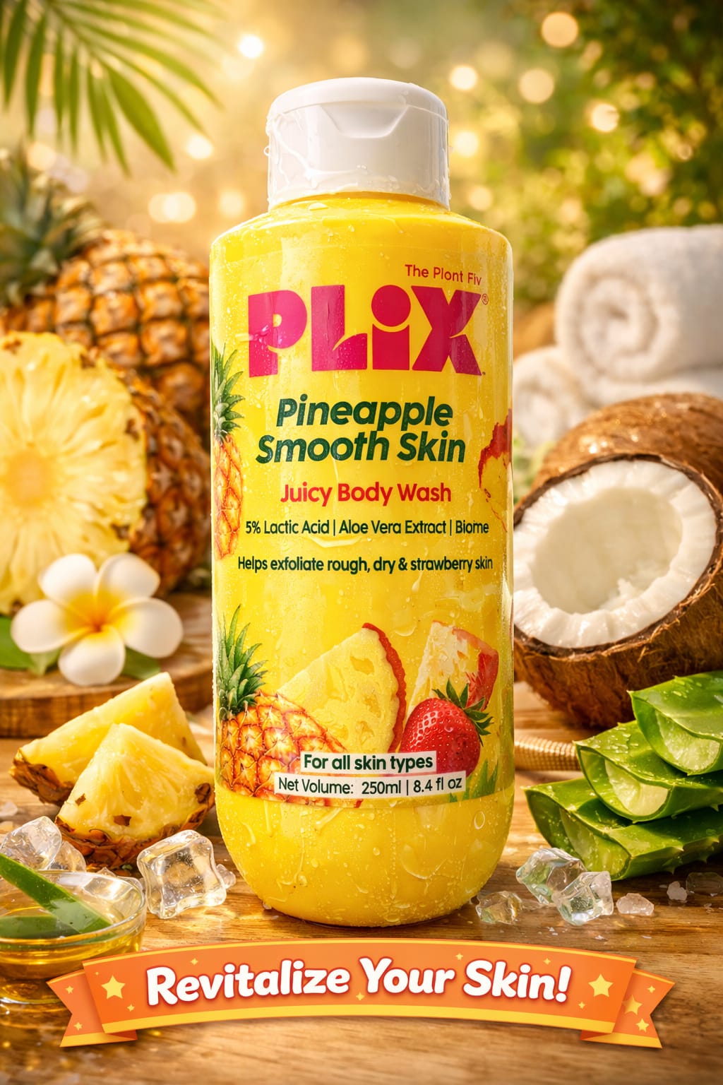 PLIX Pineapple Smooth Skin Juicy Body Wash 236ml (PACK OF 1)