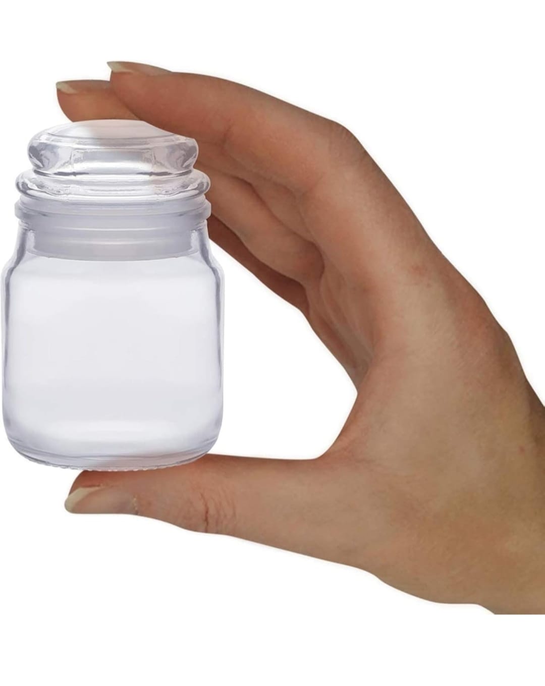 100ml Glass Storage Jar - Airtight Spice, Masala, Honey, candle Container with Rubberrized Silicone lid for kichen & Home(SET OF 6)
