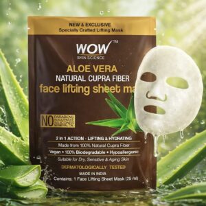 WOW Aloe Vera Sheet Mask – Vegan, Biodegradable Cupra Fiber | (25ml)