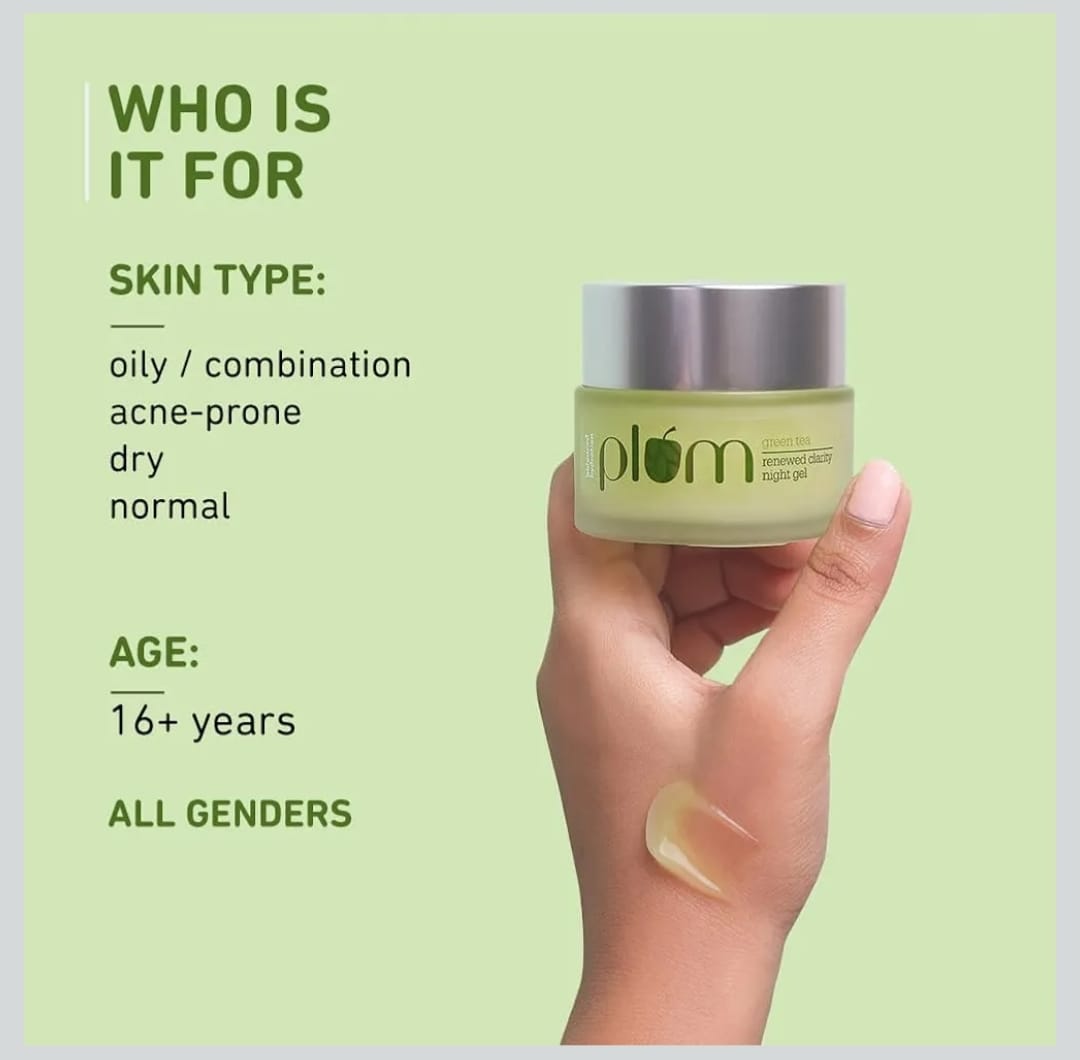 Plum Green Tea Night Gel for Acne-Prone & Oily Skin