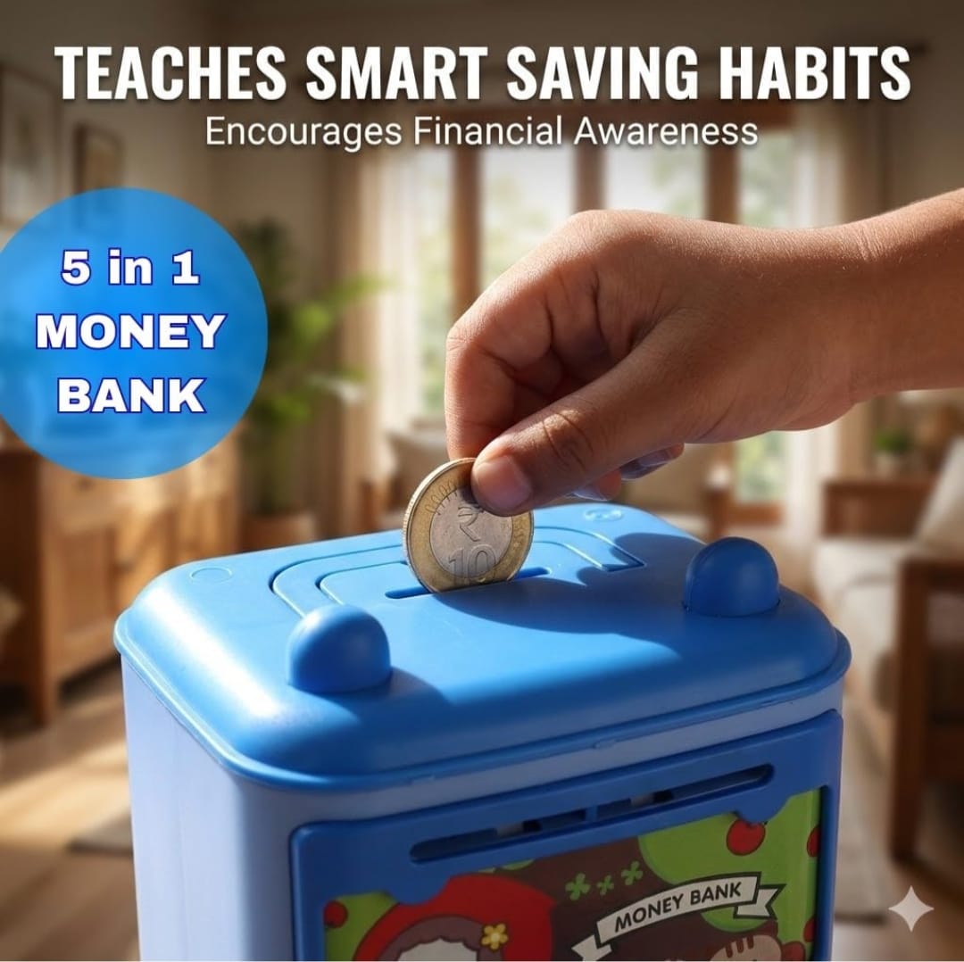5-in-1 Smart Electronic Money Bank for Kids