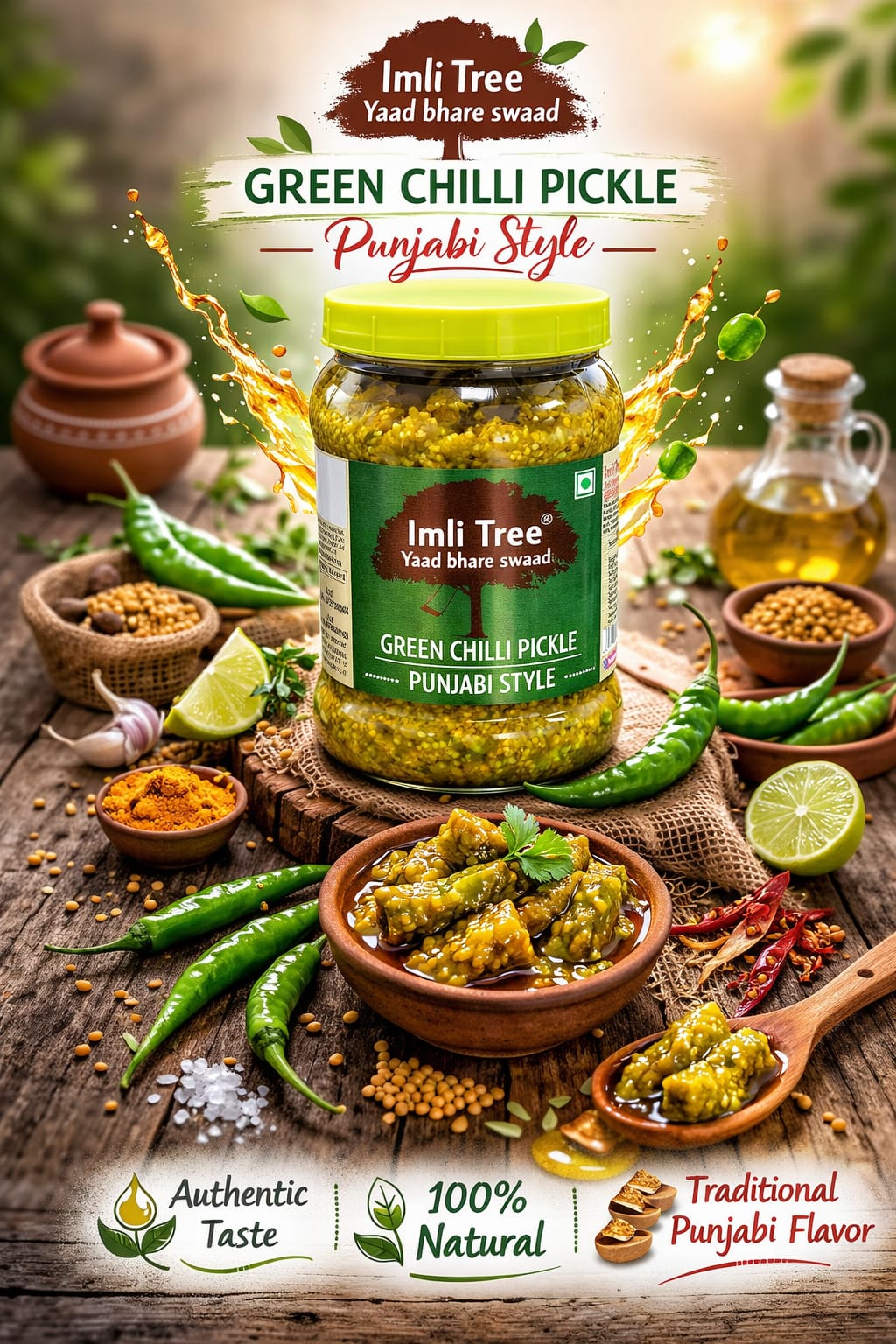 Imli Tree Green Chilli Pickle – Authentic Punjabi Style(1kg)