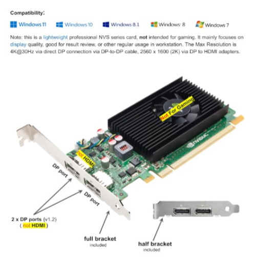 NVIDIA NVS 310 512MB DDR3 Graphics Card | Refurbished